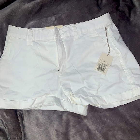 White Stretch Chino Shorts - Picture 1 of 4
